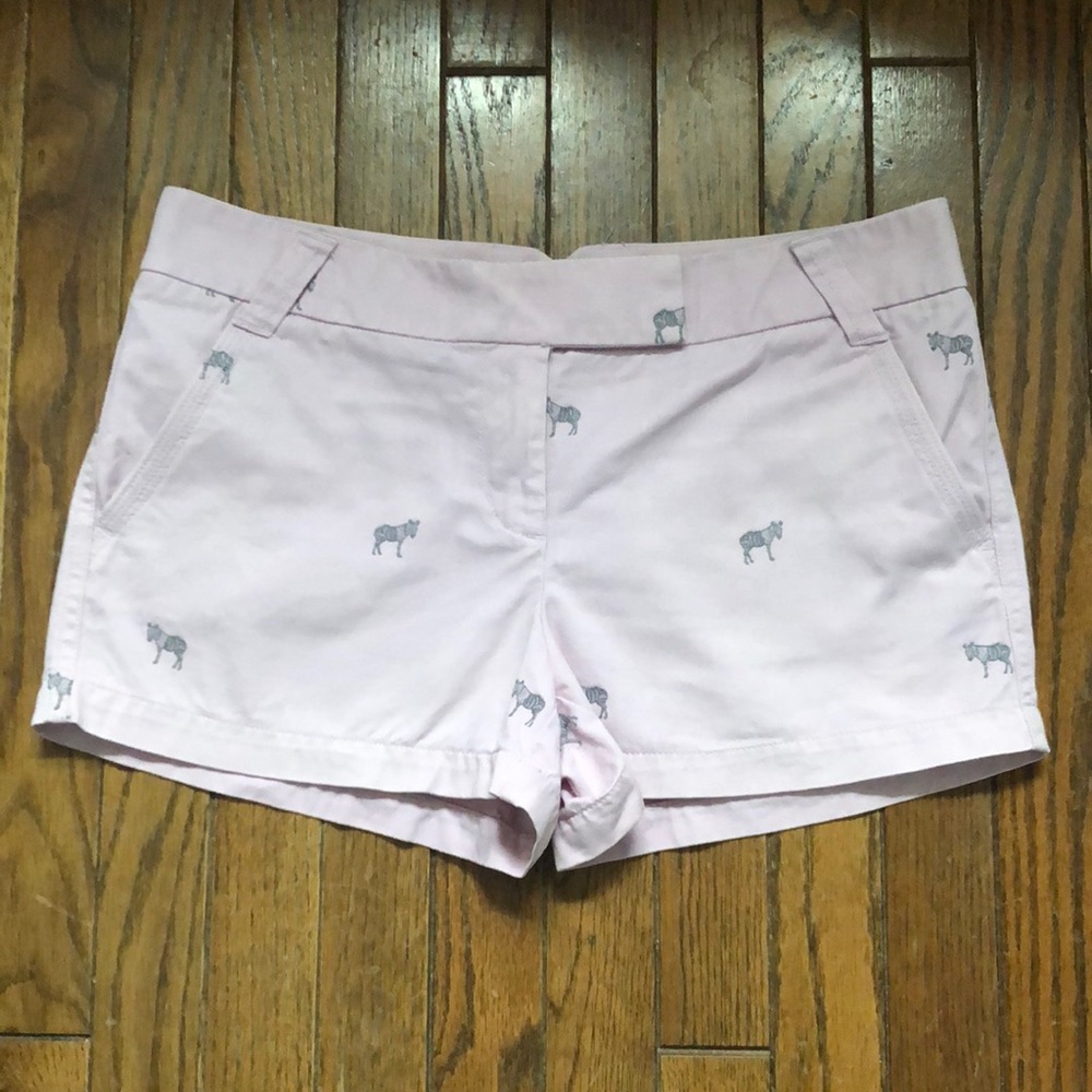 J. Crew Zebra embroidered cotton chino shorts Size 8